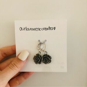 Handmade Gray Rose Stitch Markers Crochet Knitting